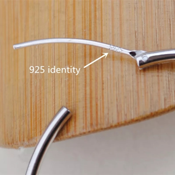 NEW Classic Large Circular 925 Silver Polished Hoop Earrings - Picture 5 of 13